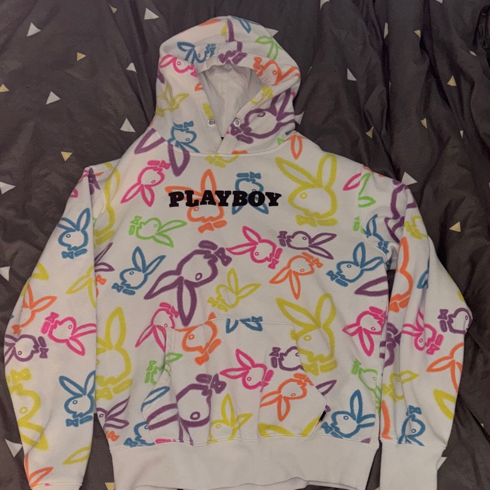 PLAYBOY Colorful Bunny Print Hoodie
